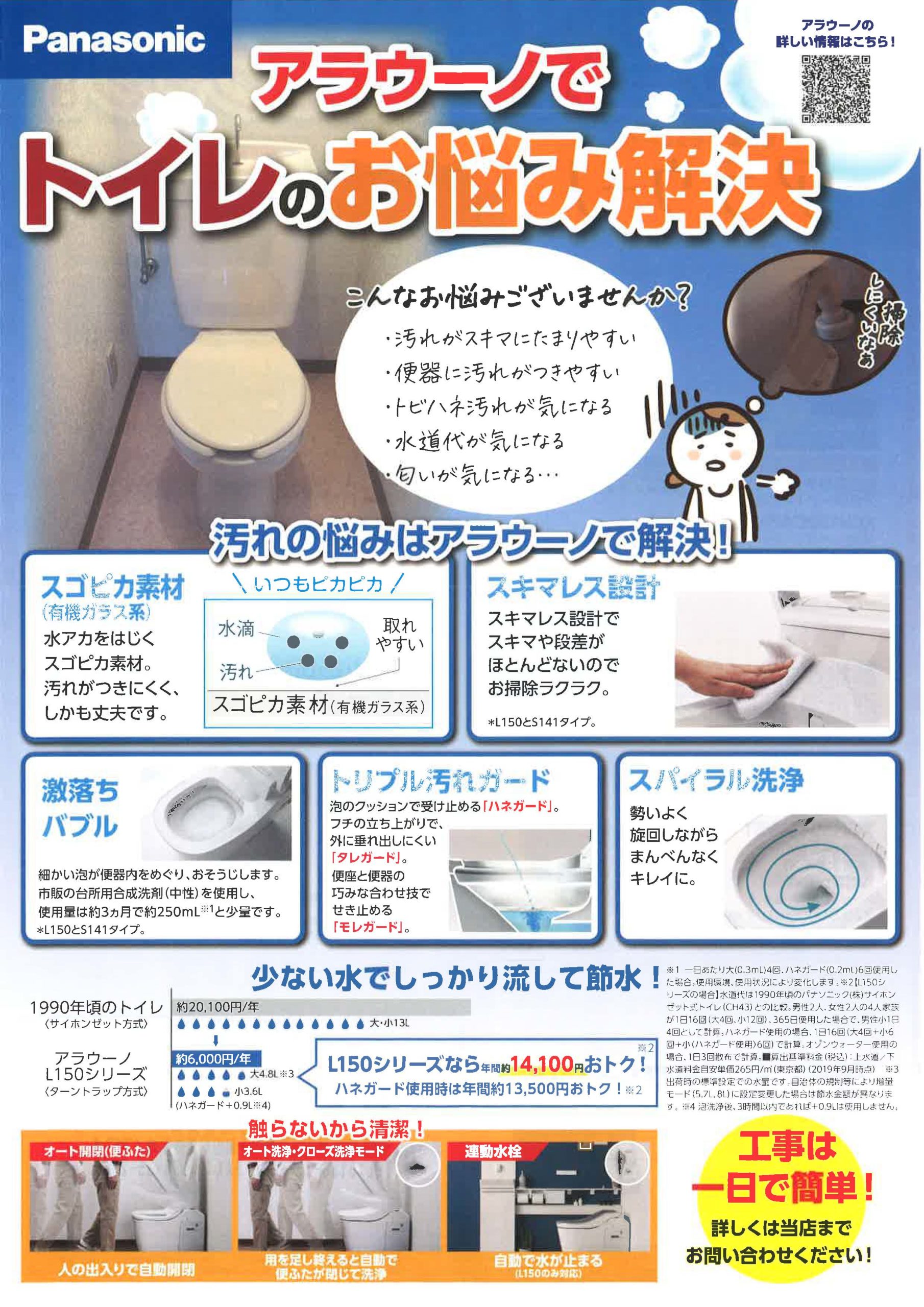 Panasonic 全自動おそうじトイレ「アラウーノ」 – SELAこだて